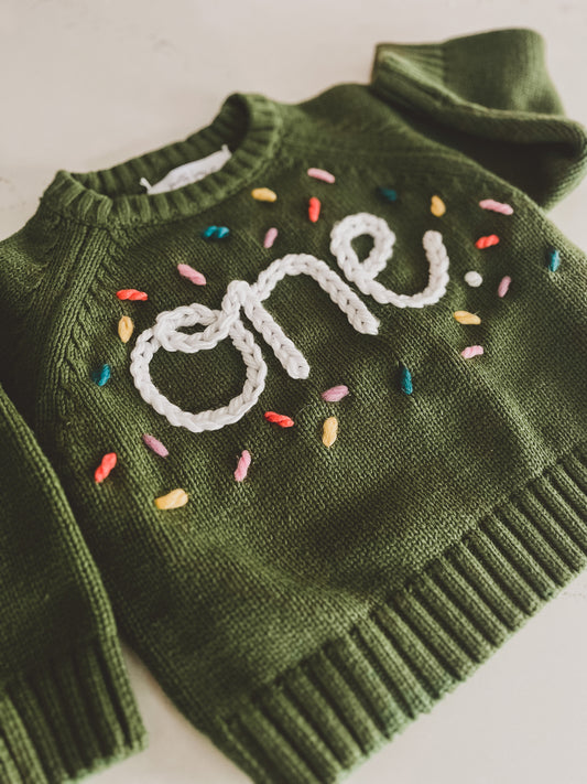 Personalized Sweater in Olive