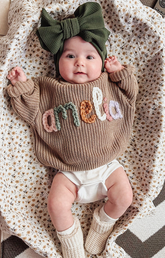 Personalized Sweater in Coffee