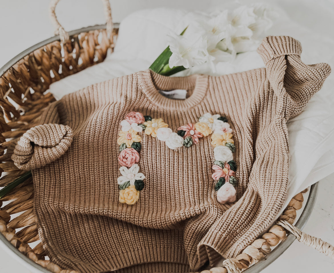 Personalized Sweater in Coffee
