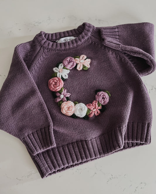 Personalized Sweater in Plum